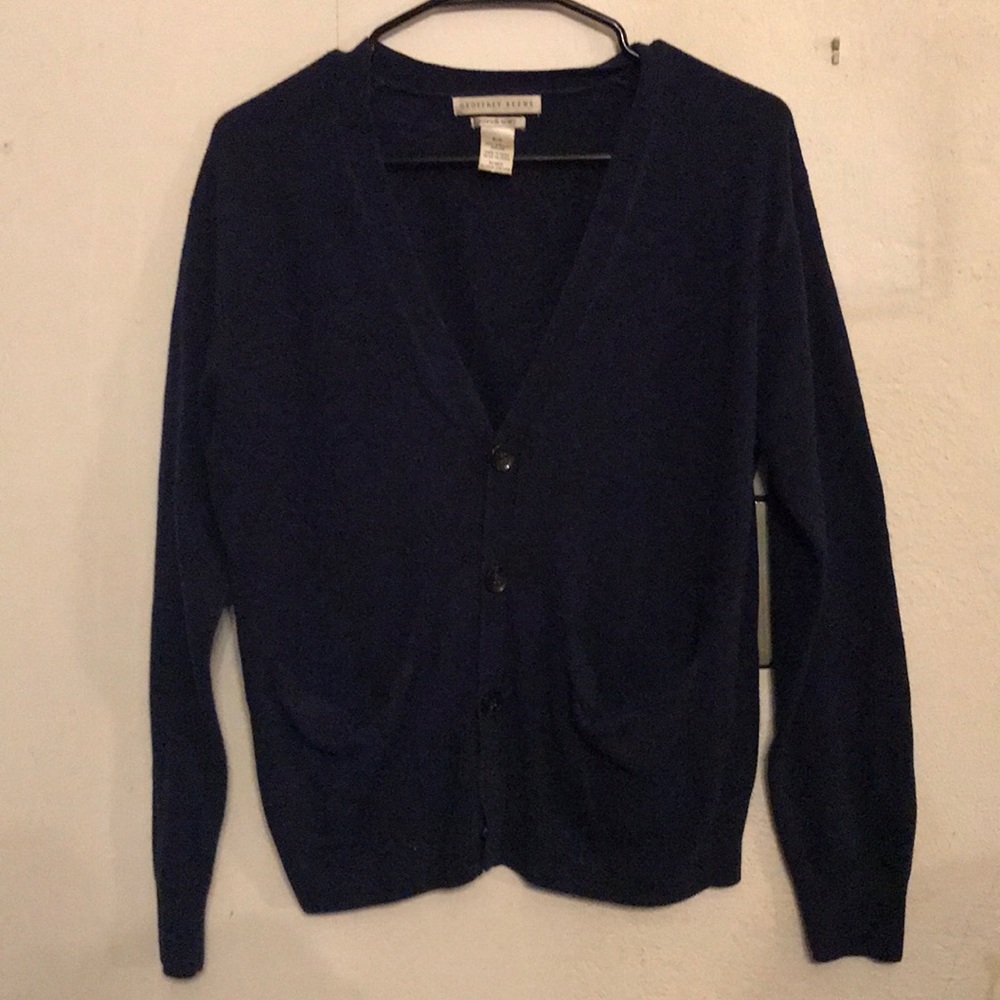 Geoffrey Beene super soft navy blue cardigan